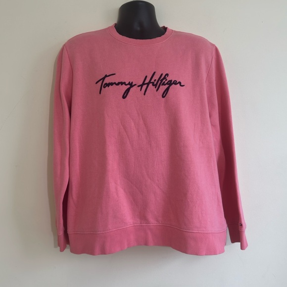 Tommy Hilfiger || Pink Signature Sweater Women’s Size. Xxl - Picture 1 of 9